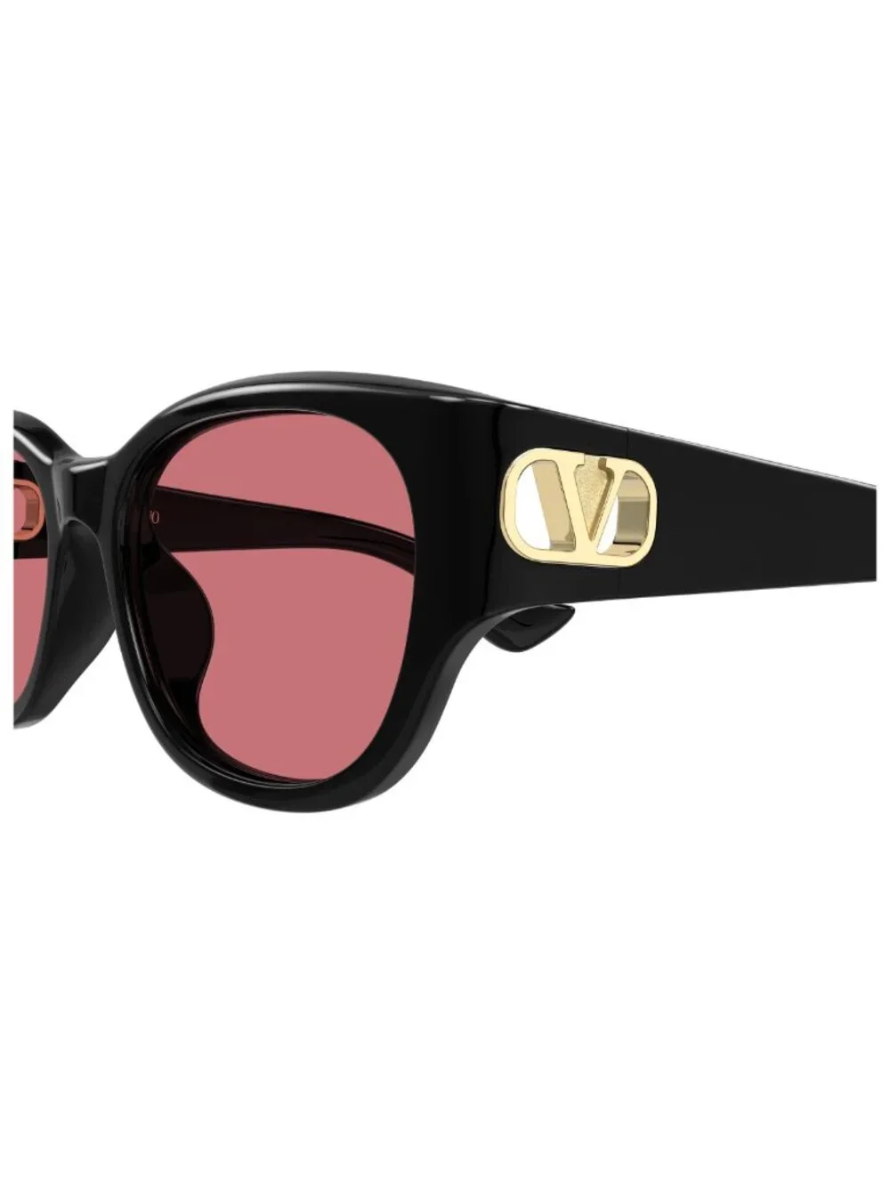 New Valentino Women's Sunglasses Black Red Lens Injected Frame VG0039SK 002 55